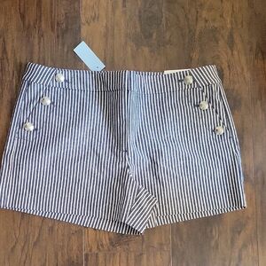 New LOFT Striped Button-Front Sailor Shorts